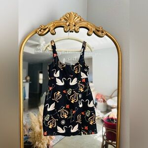 Kitri Connie Cygus Lyra black printed dress nwt size 6